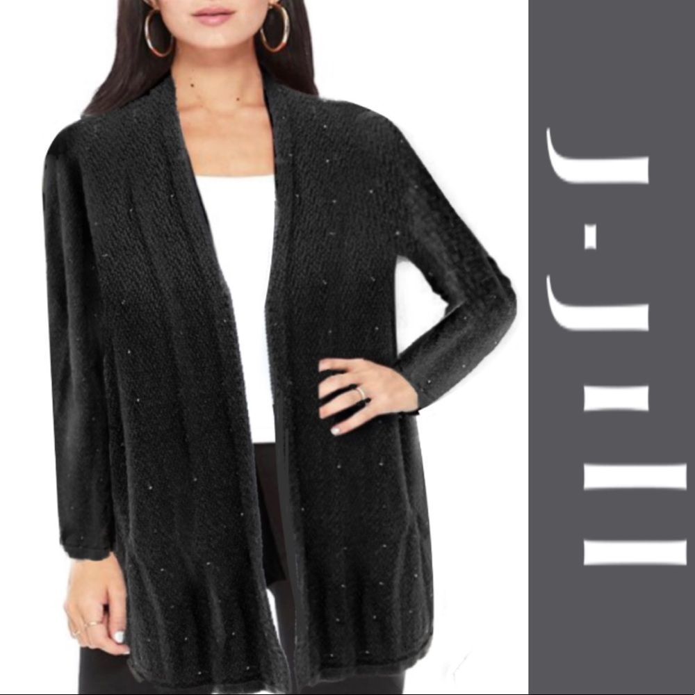 J. Jill Beaded Open Front Cardigan